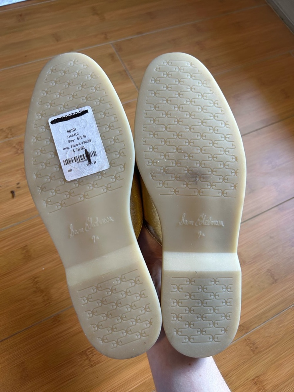 Sam Edelman Gold Metallic Slip-On Mules - Picture 3 of 5